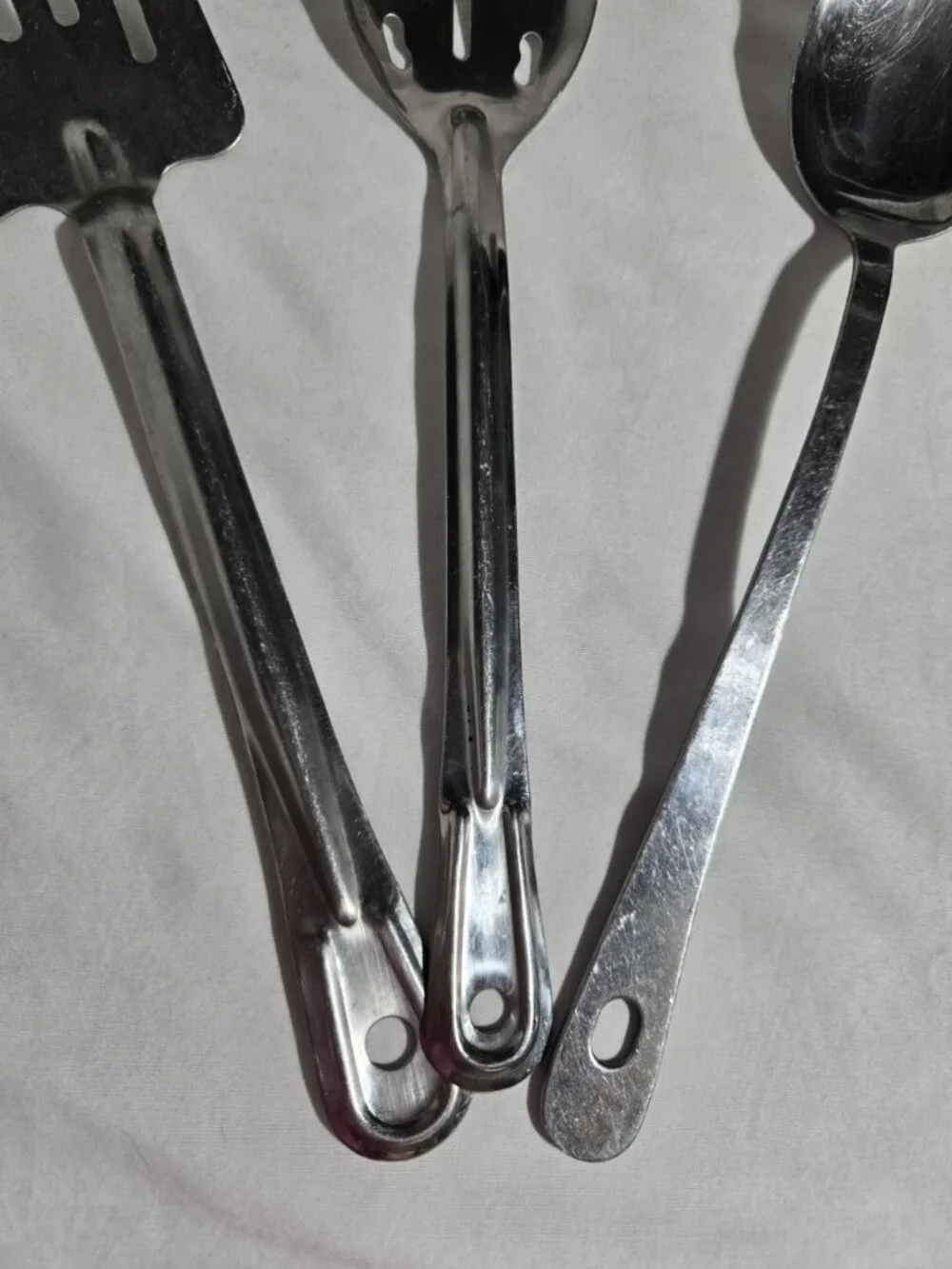 Vintage Stainless Steel Kitchen Utensil Set Spatula Slotted Solid Serving Spoon